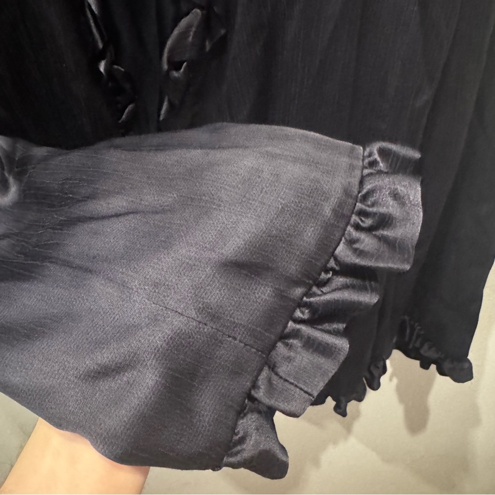 H&M Dark Navy Ruffle-Trim Blazer - Picture 2 of 6